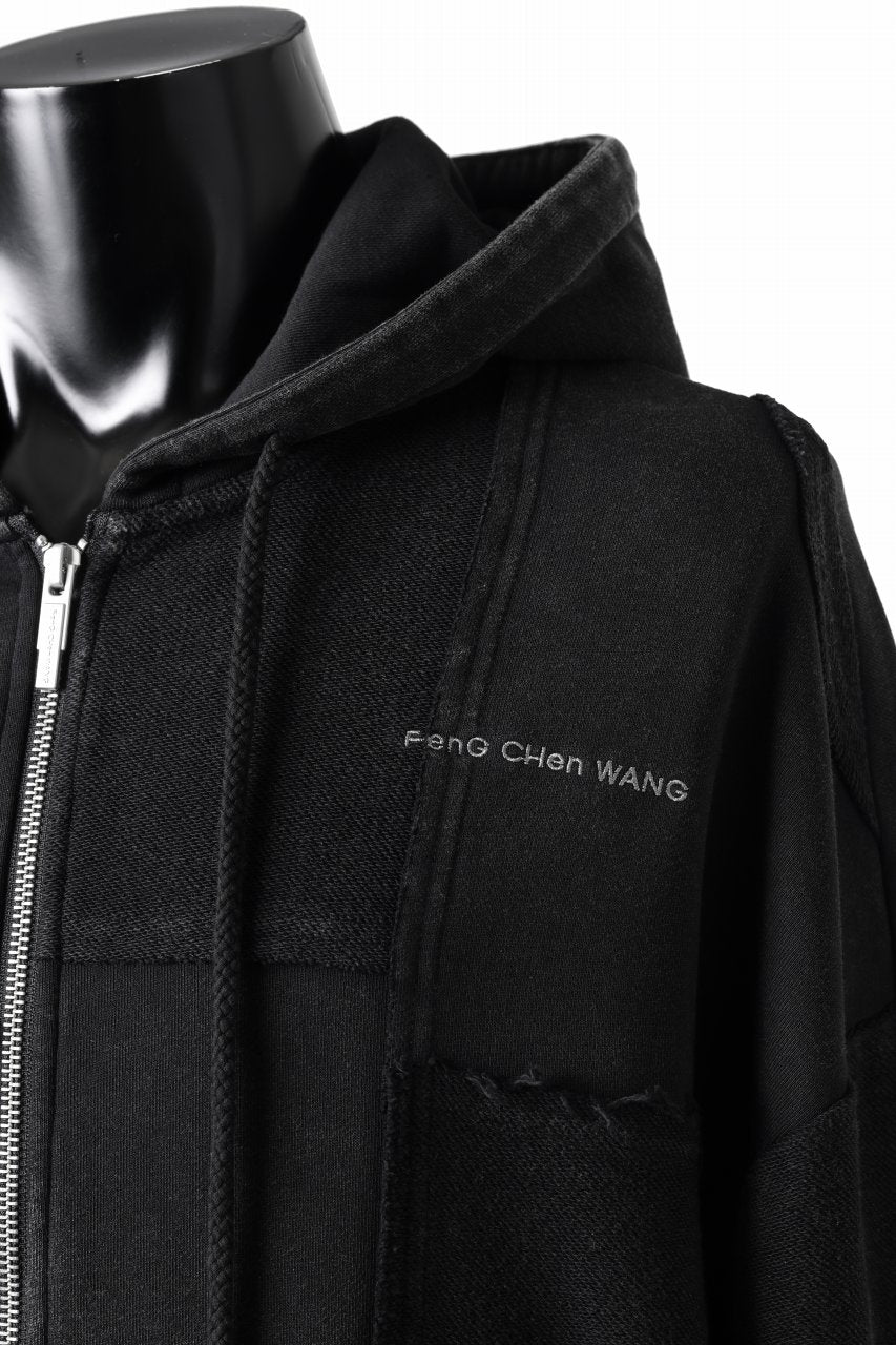Feng Chen Wang PANELLED FULL ZIP HOODIE (BLACK) - Image 30