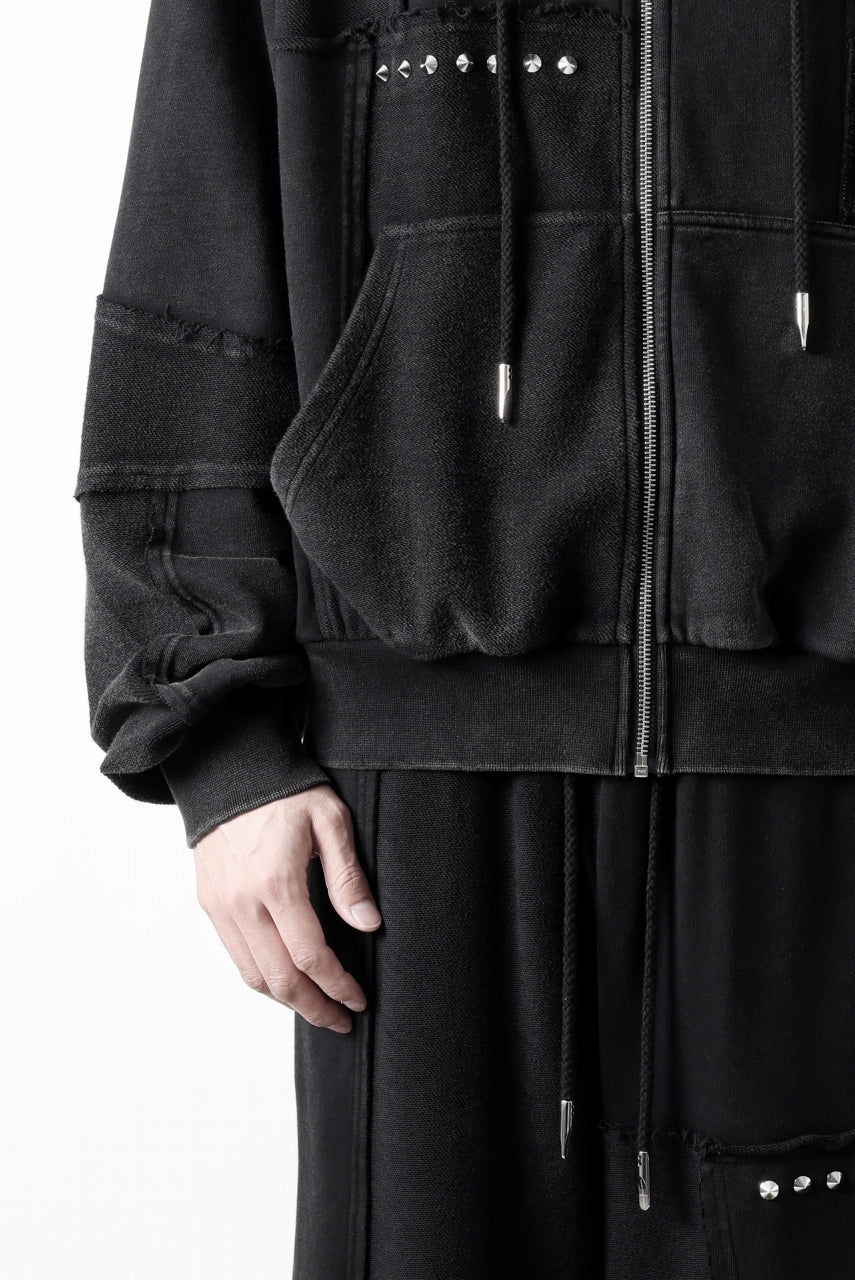 Feng Chen Wang PANELLED FULL ZIP HOODIE (BLACK) - Image 39