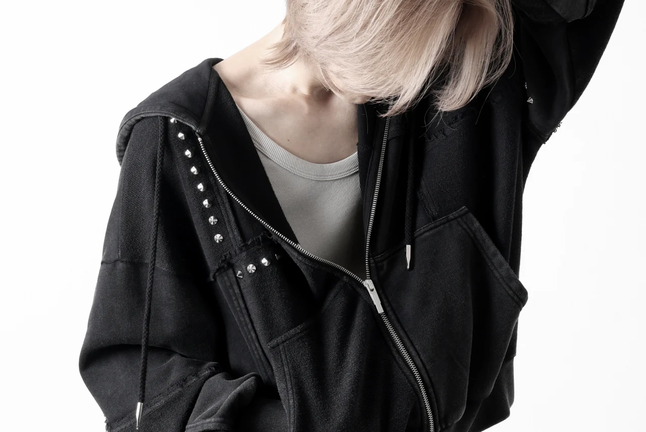 Feng Chen Wang PANELLED FULL ZIP HOODIE (BLACK) - Image 48