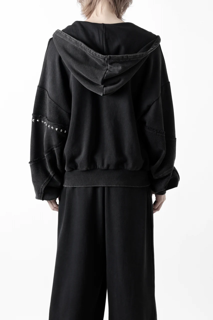 Feng Chen Wang PANELLED FULL ZIP HOODIE (BLACK) - Image 5