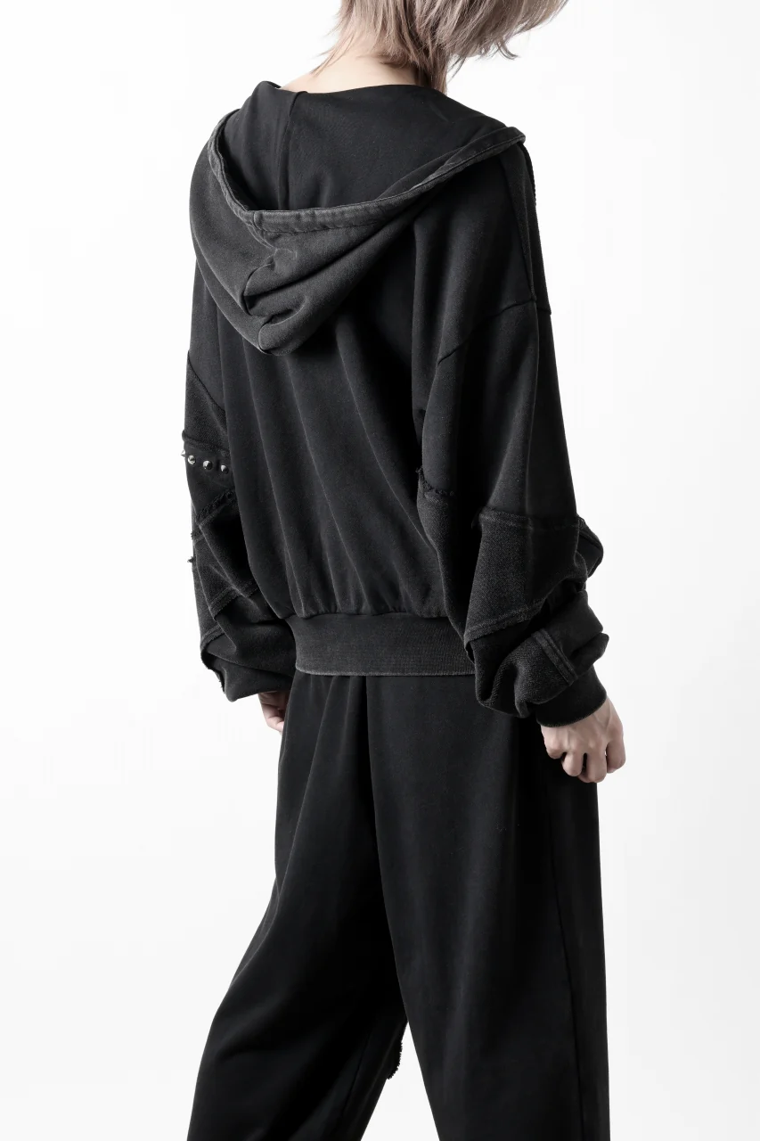 Feng Chen Wang PANELLED FULL ZIP HOODIE (BLACK) - Image 7