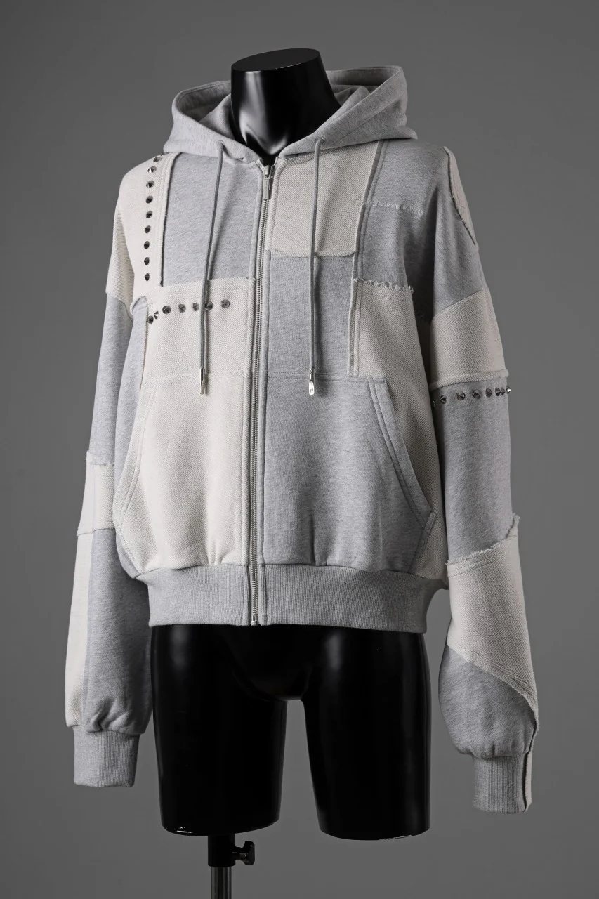 Feng Chen Wang PANELLED FULL ZIP HOODIE (GREY) - Image 17