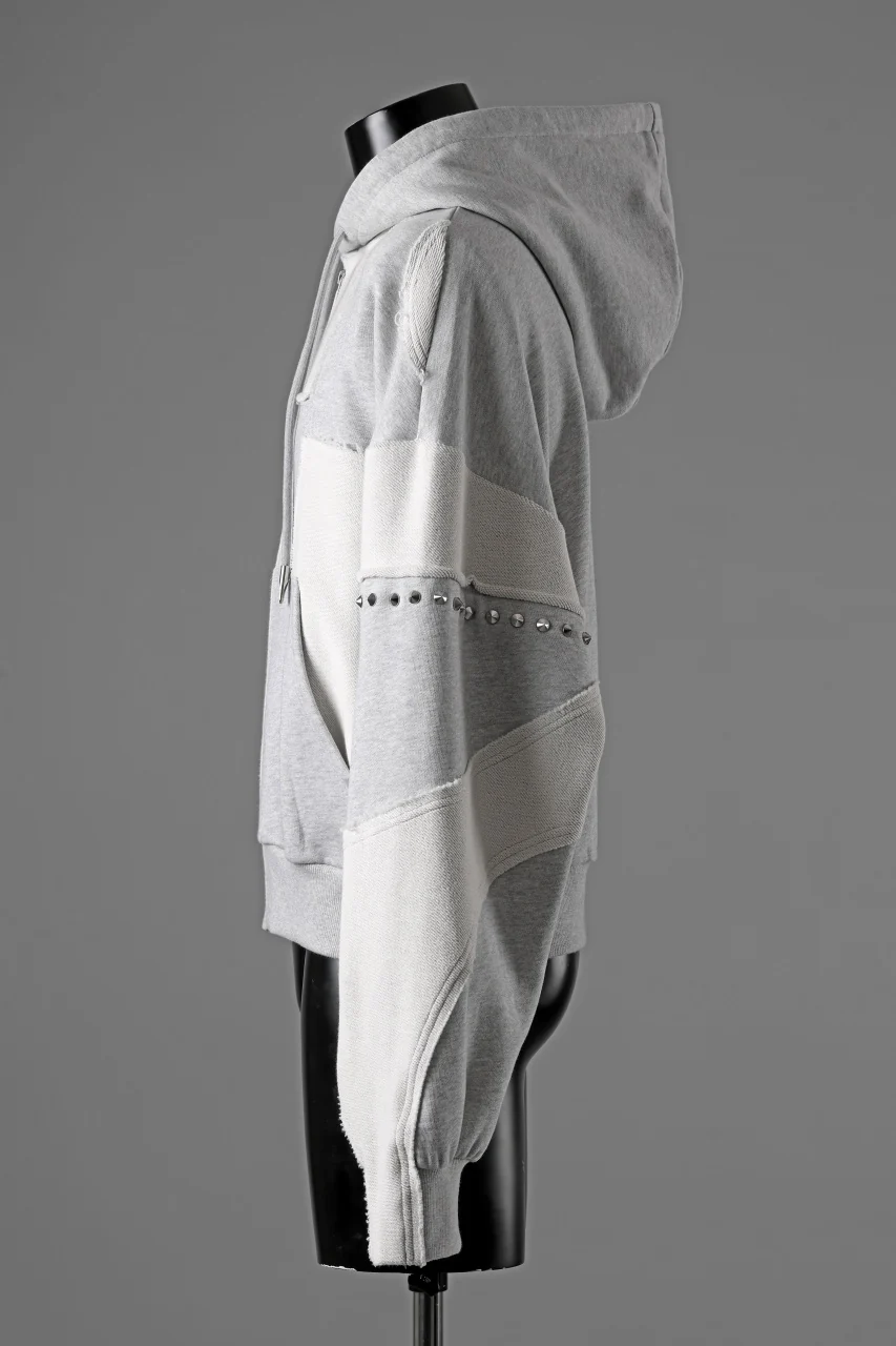 Feng Chen Wang PANELLED FULL ZIP HOODIE (GREY) - Image 18