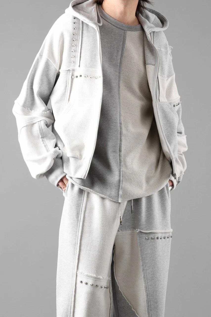 Feng Chen Wang PANELLED FULL ZIP HOODIE (GREY) - Image 42