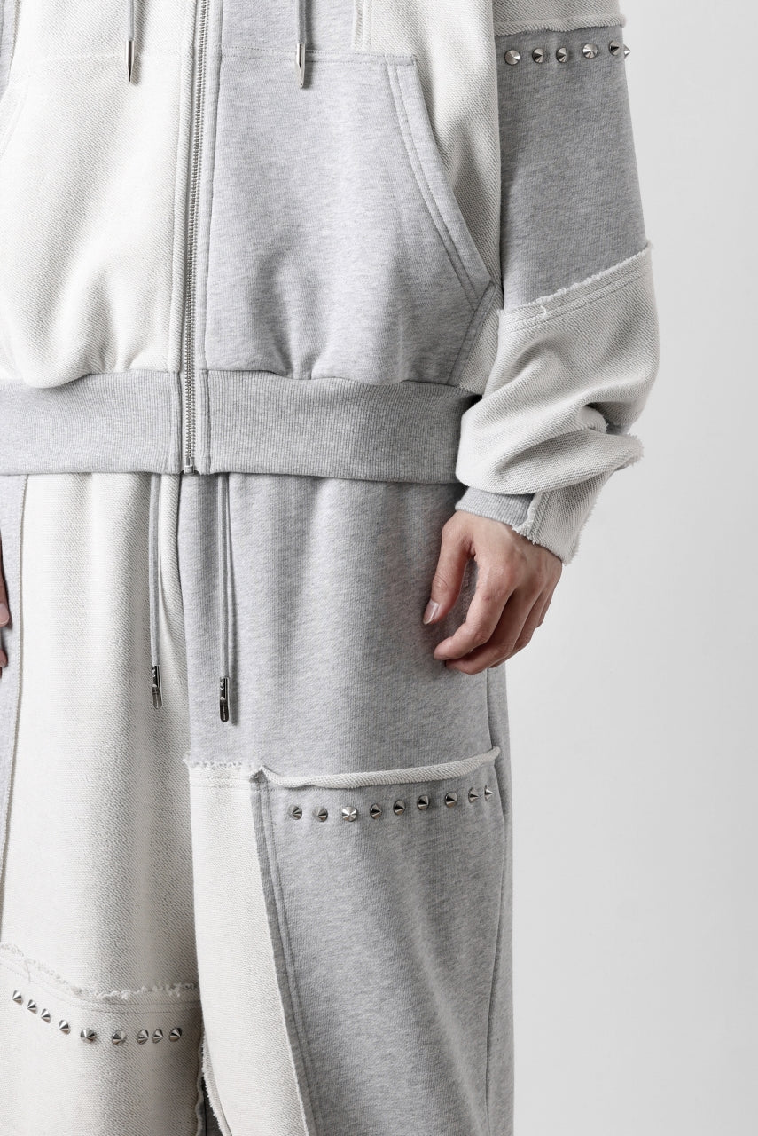 Feng Chen Wang PANELLED FULL ZIP HOODIE (GREY) - Image 62