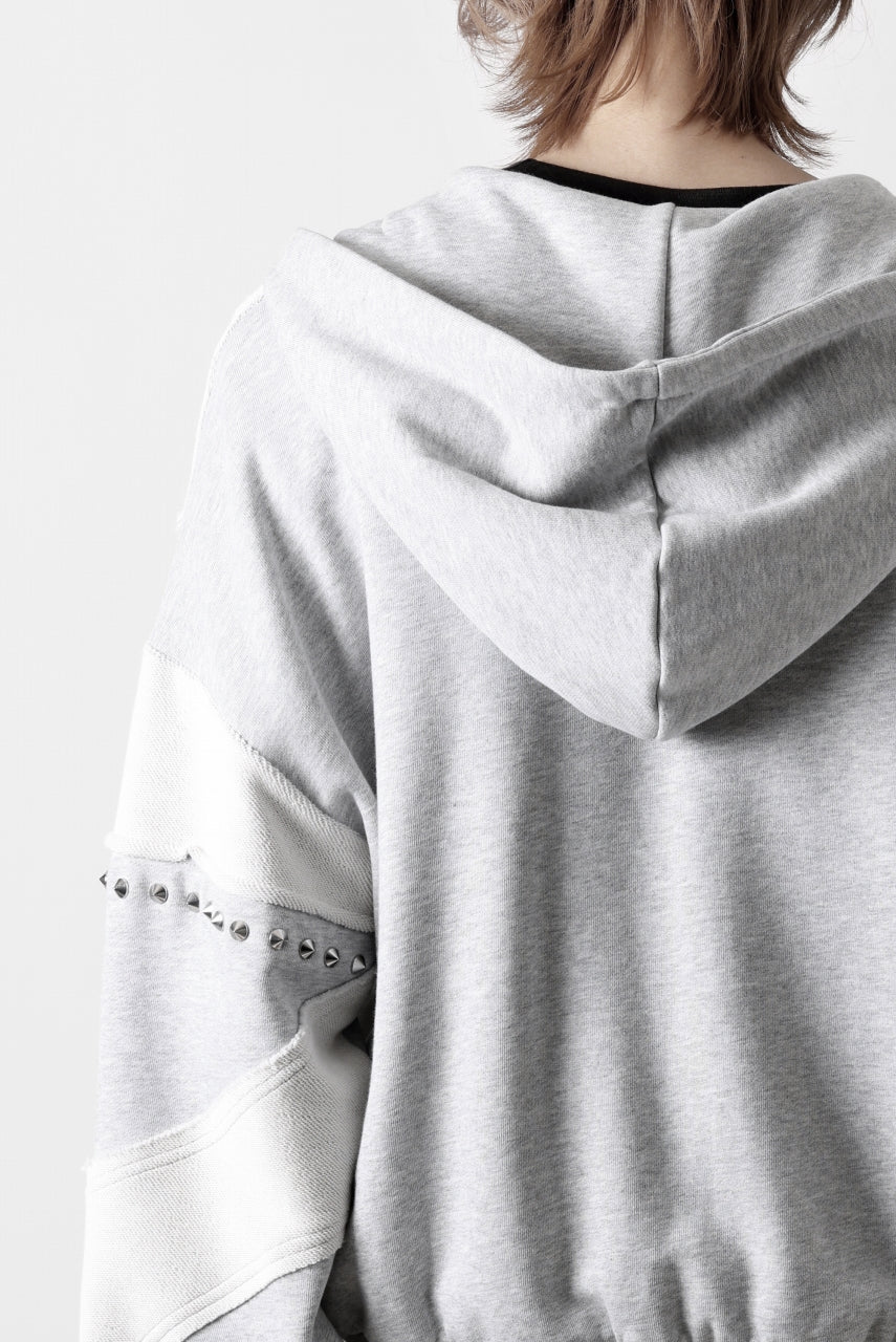 Feng Chen Wang PANELLED FULL ZIP HOODIE (GREY) - Image 70