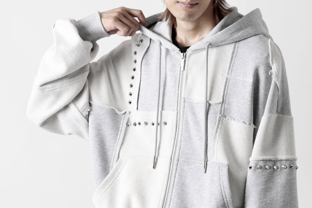 Feng Chen Wang PANELLED FULL ZIP HOODIE (GREY) - Image 74