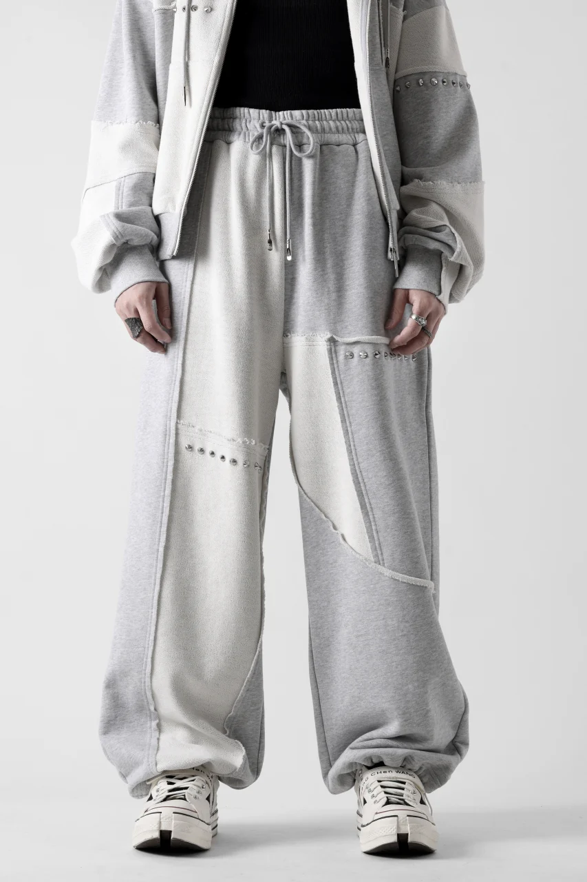 Feng Chen Wang PANELLED STRAIGHT SWEATPANTS (GREY) - Image 2
