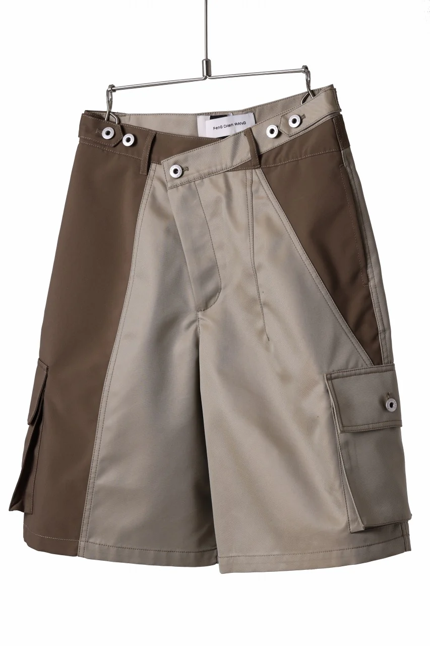 Feng Chen Wang PATCHWORK SHORTS (KHAKI/BROWN) - Image 15