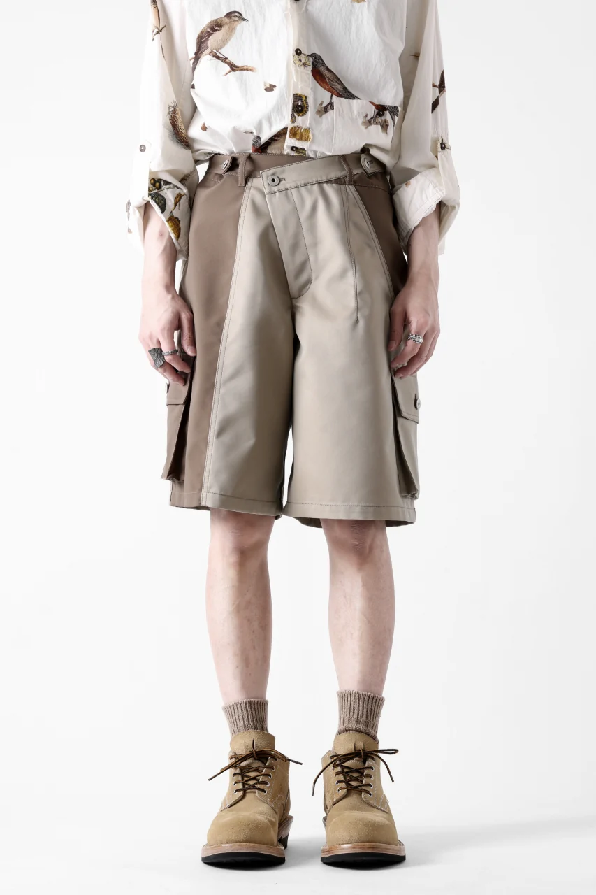 Feng Chen Wang PATCHWORK SHORTS (KHAKI/BROWN) - Image 2