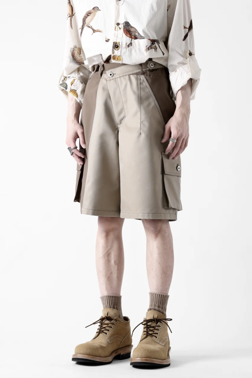Feng Chen Wang PATCHWORK SHORTS (KHAKI/BROWN) - Image 4