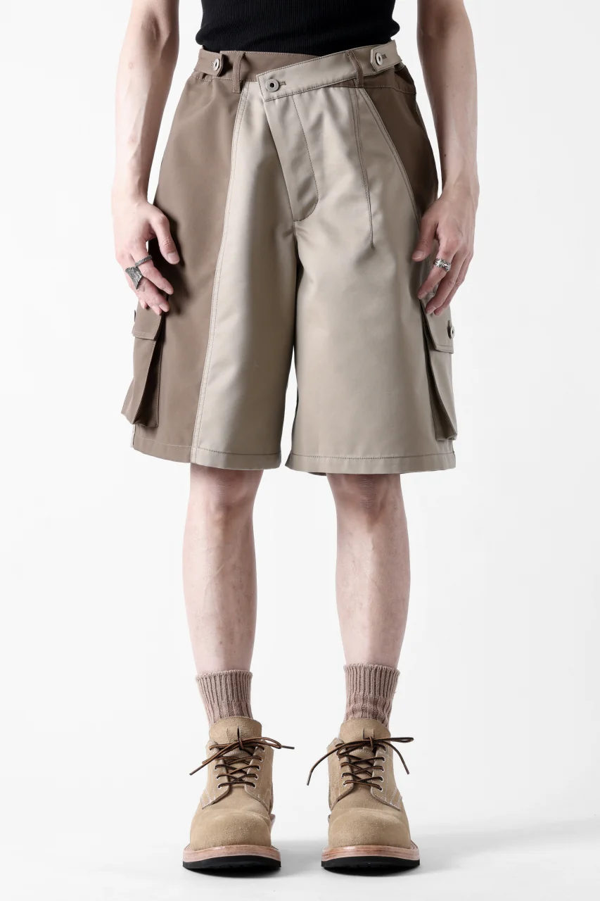 Feng Chen Wang PATCHWORK SHORTS (KHAKI/BROWN) - Image 7