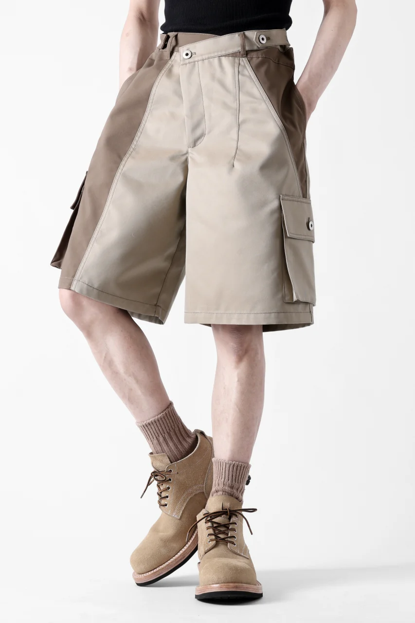 Feng Chen Wang PATCHWORK SHORTS (KHAKI/BROWN) - Image 9