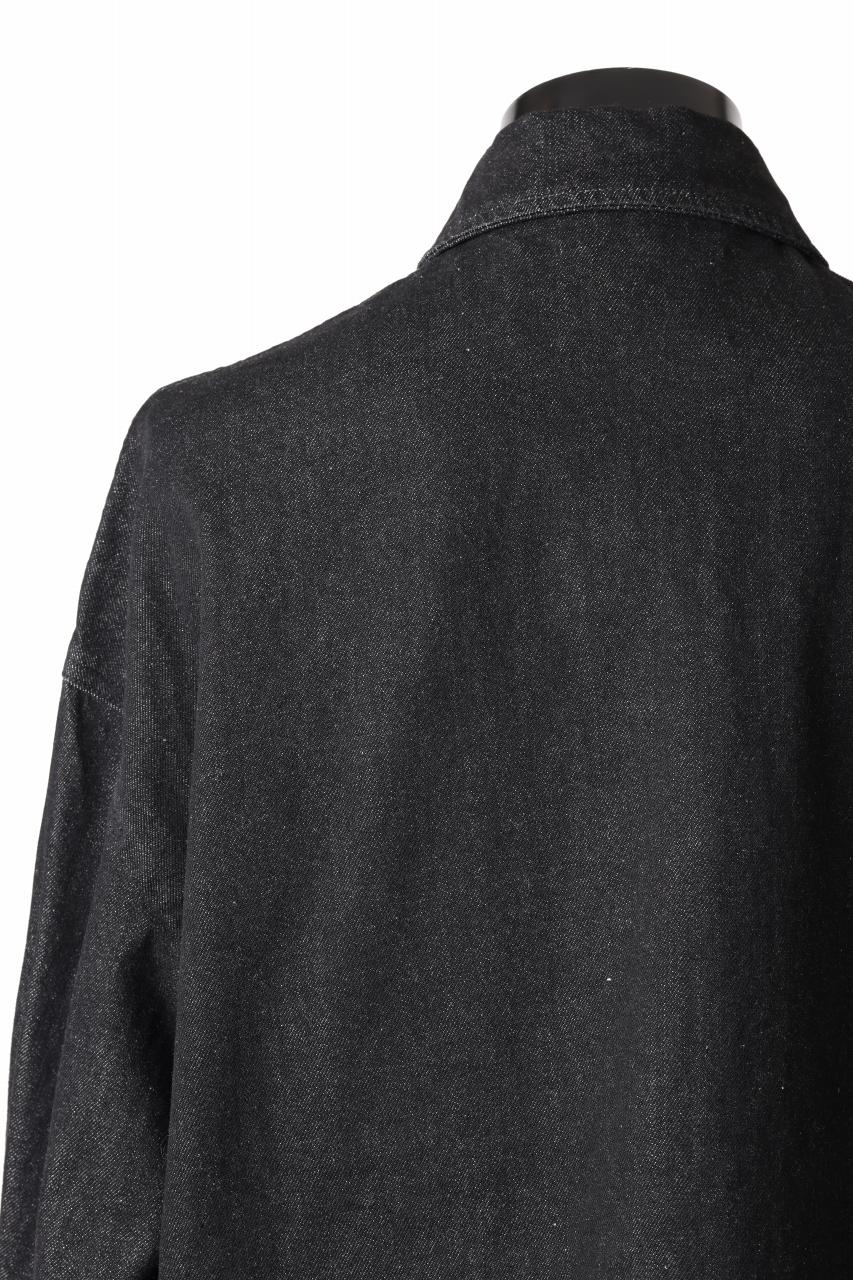 Feng Chen Wang RAW EDGE PATCHWORK DENIM SHIRT JACKET (BLACK) - Image 33