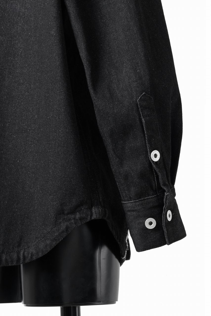 Feng Chen Wang RAW EDGE PATCHWORK DENIM SHIRT JACKET (BLACK) - Image 34