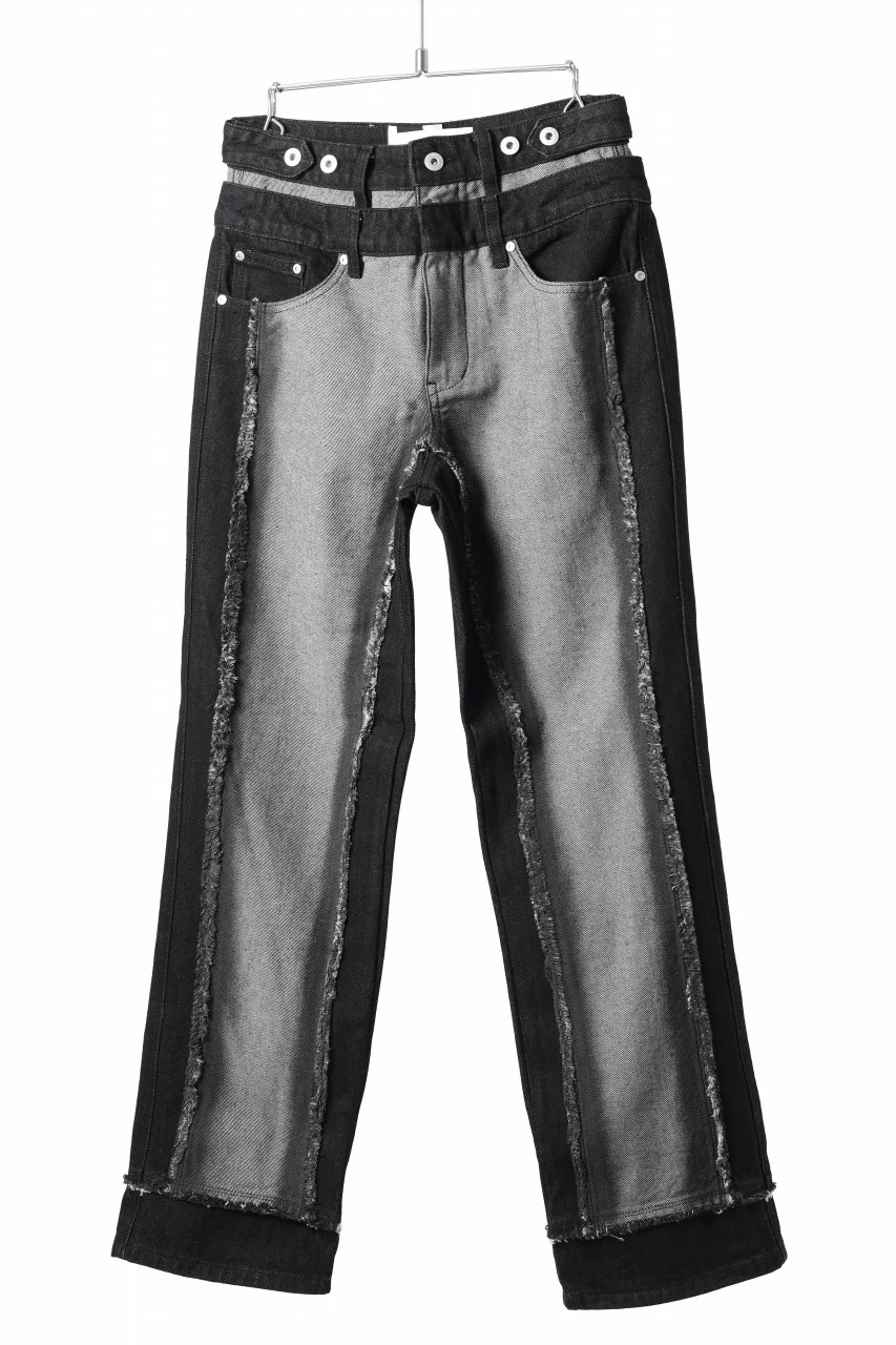 Feng Chen Wang RAW EDGE PATCHWORK TROUSERS (BLACK) - Image 20