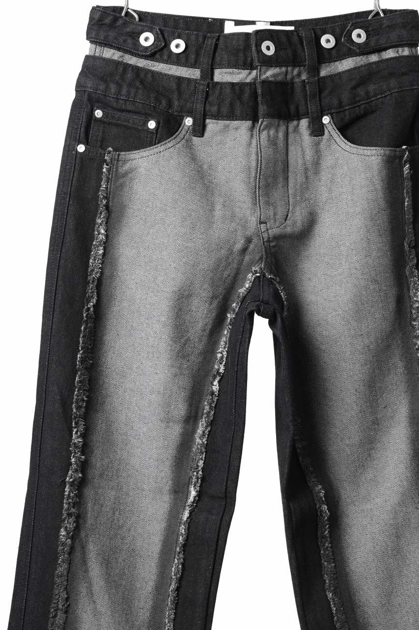 Feng Chen Wang RAW EDGE PATCHWORK TROUSERS (BLACK) - Image 22