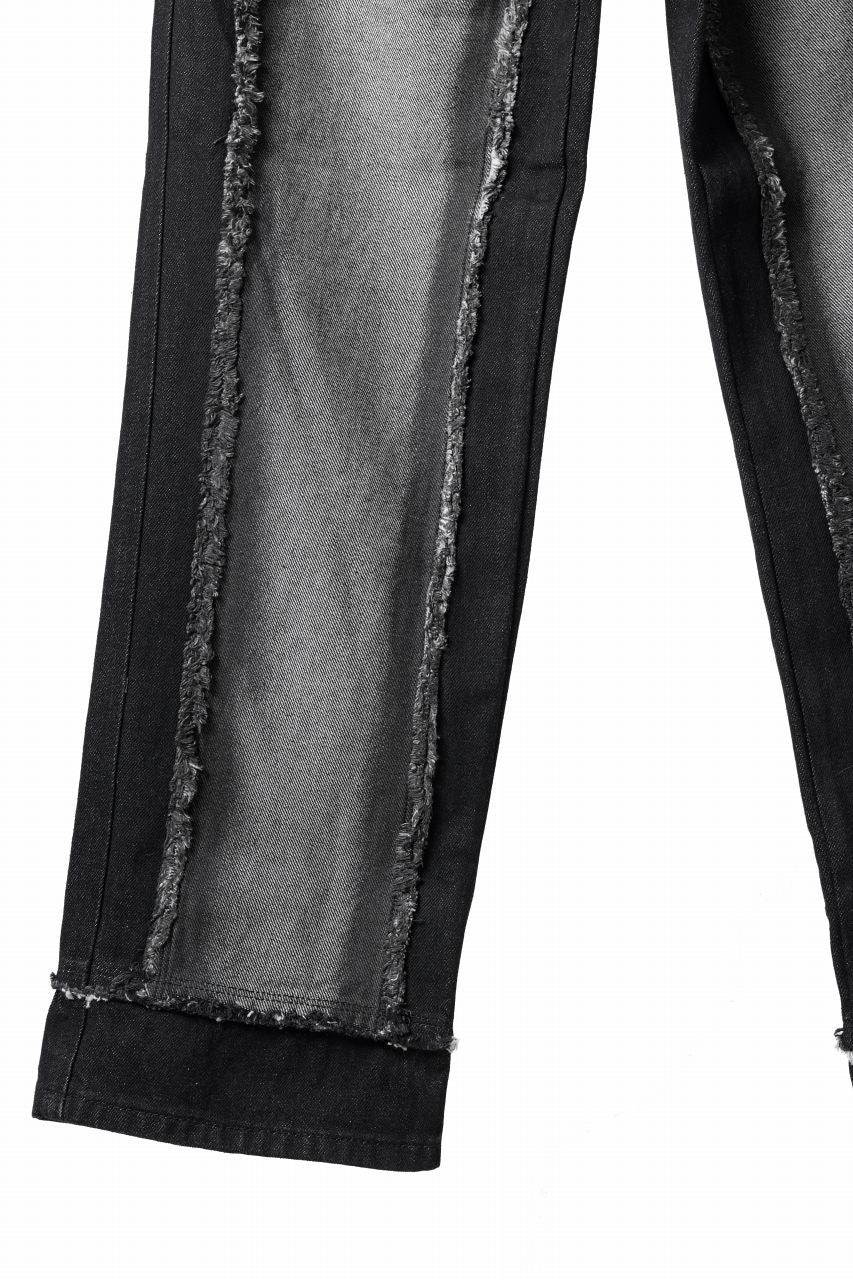 Feng Chen Wang RAW EDGE PATCHWORK TROUSERS (BLACK) - Image 24