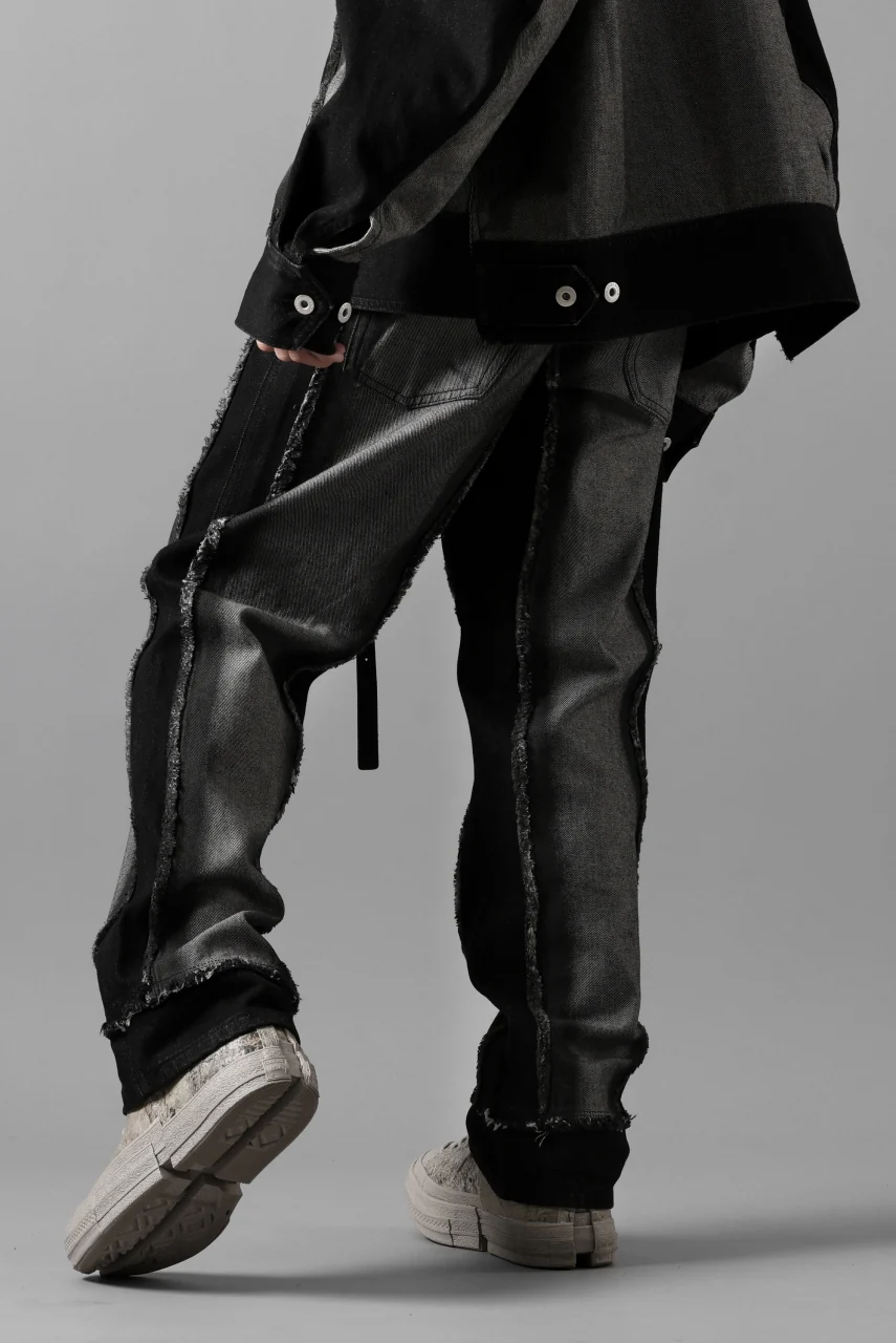 Feng Chen Wang RAW EDGE PATCHWORK TROUSERS (BLACK) - Image 32