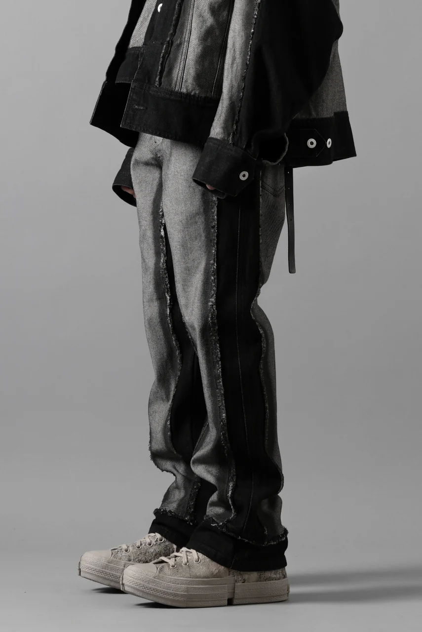 Feng Chen Wang RAW EDGE PATCHWORK TROUSERS (BLACK) - Image 33