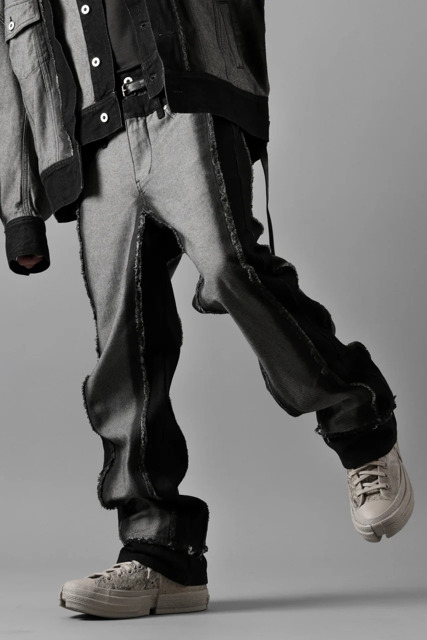 Feng Chen Wang RAW EDGE PATCHWORK TROUSERS (BLACK) - Image 36
