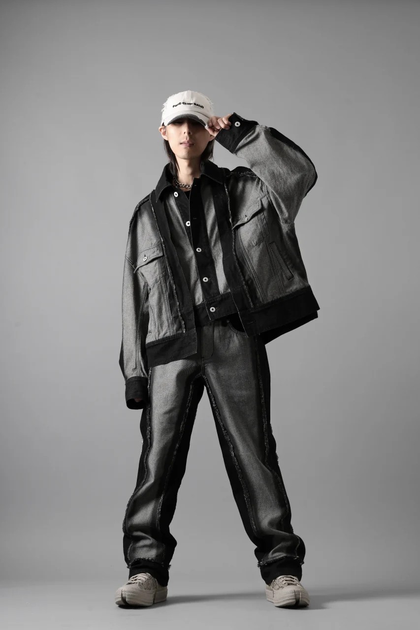 Feng Chen Wang RAW EDGE PATCHWORK TROUSERS (BLACK) - Image 40