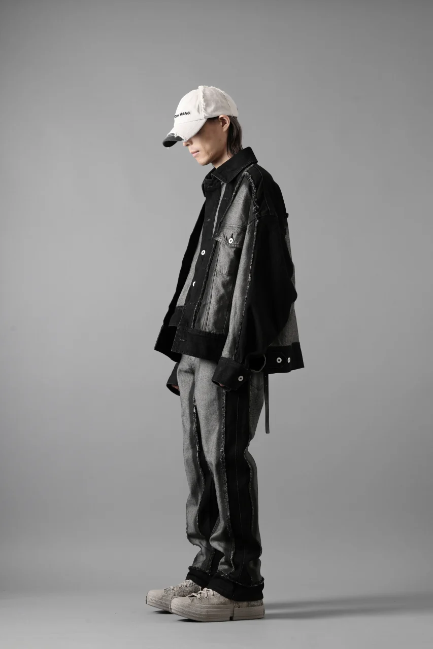 Feng Chen Wang RAW EDGE PATCHWORK TROUSERS (BLACK) - Image 41