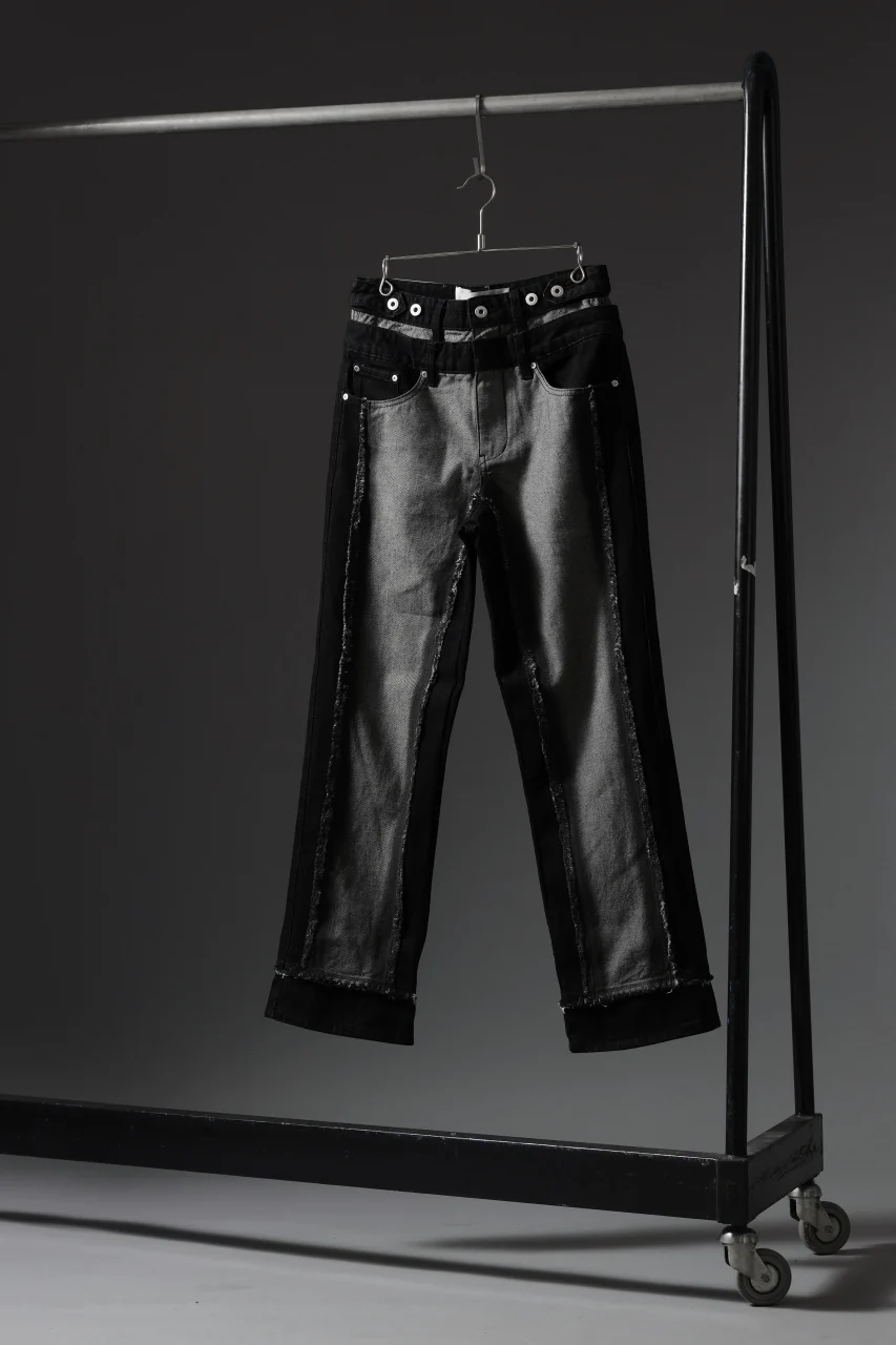 Feng Chen Wang RAW EDGE PATCHWORK TROUSERS (BLACK) - Image 59
