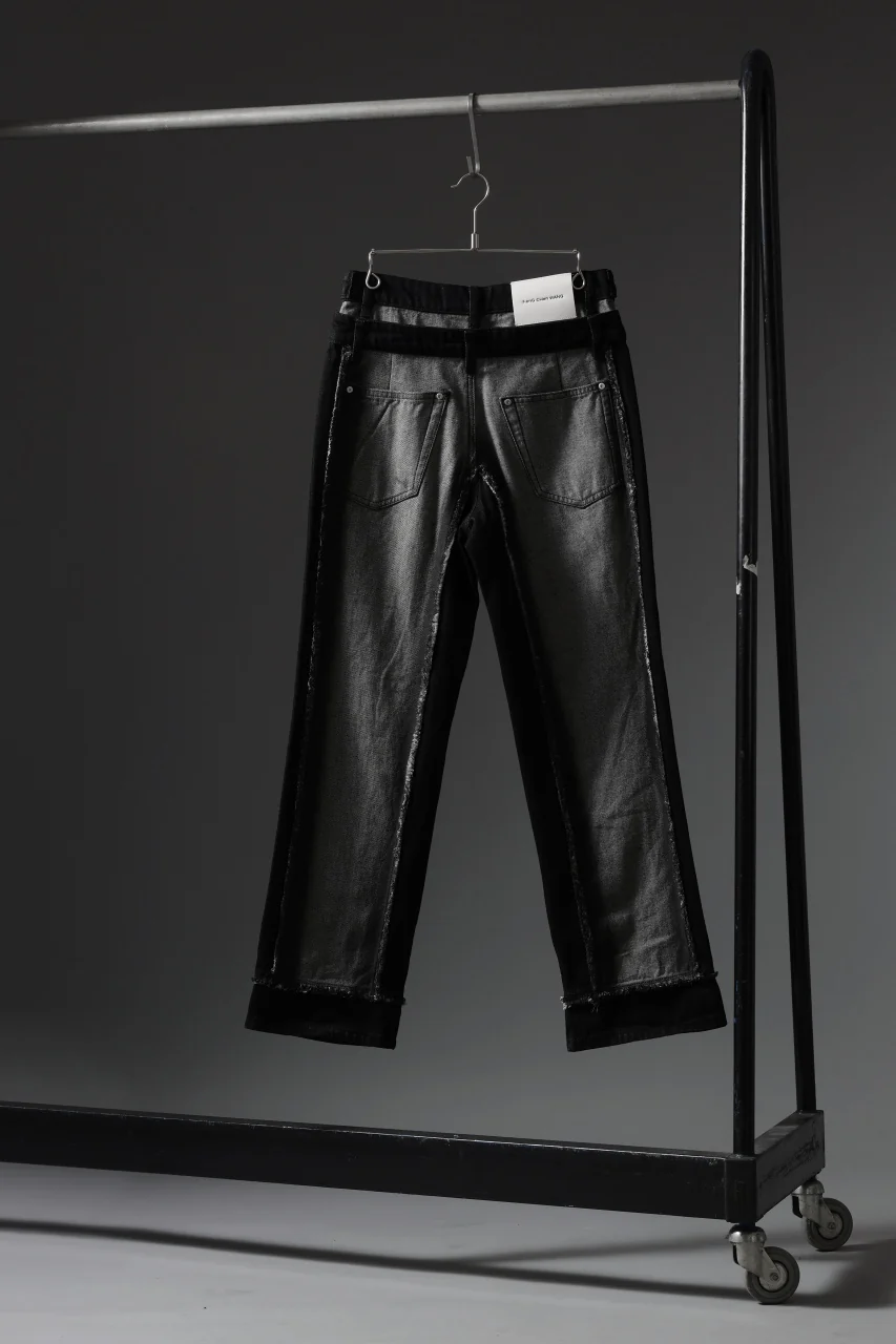 Feng Chen Wang RAW EDGE PATCHWORK TROUSERS (BLACK) - Image 60