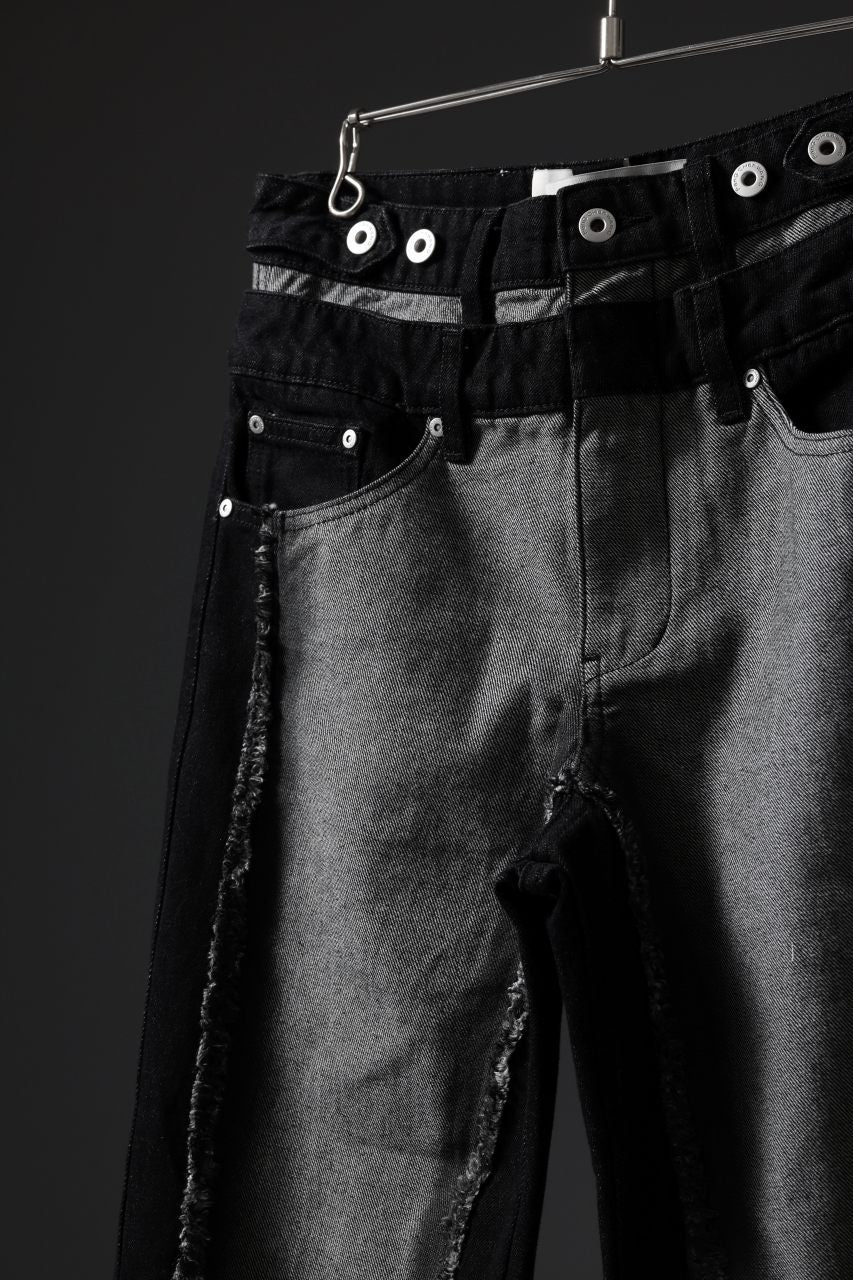 Feng Chen Wang RAW EDGE PATCHWORK TROUSERS (BLACK) - Image 63