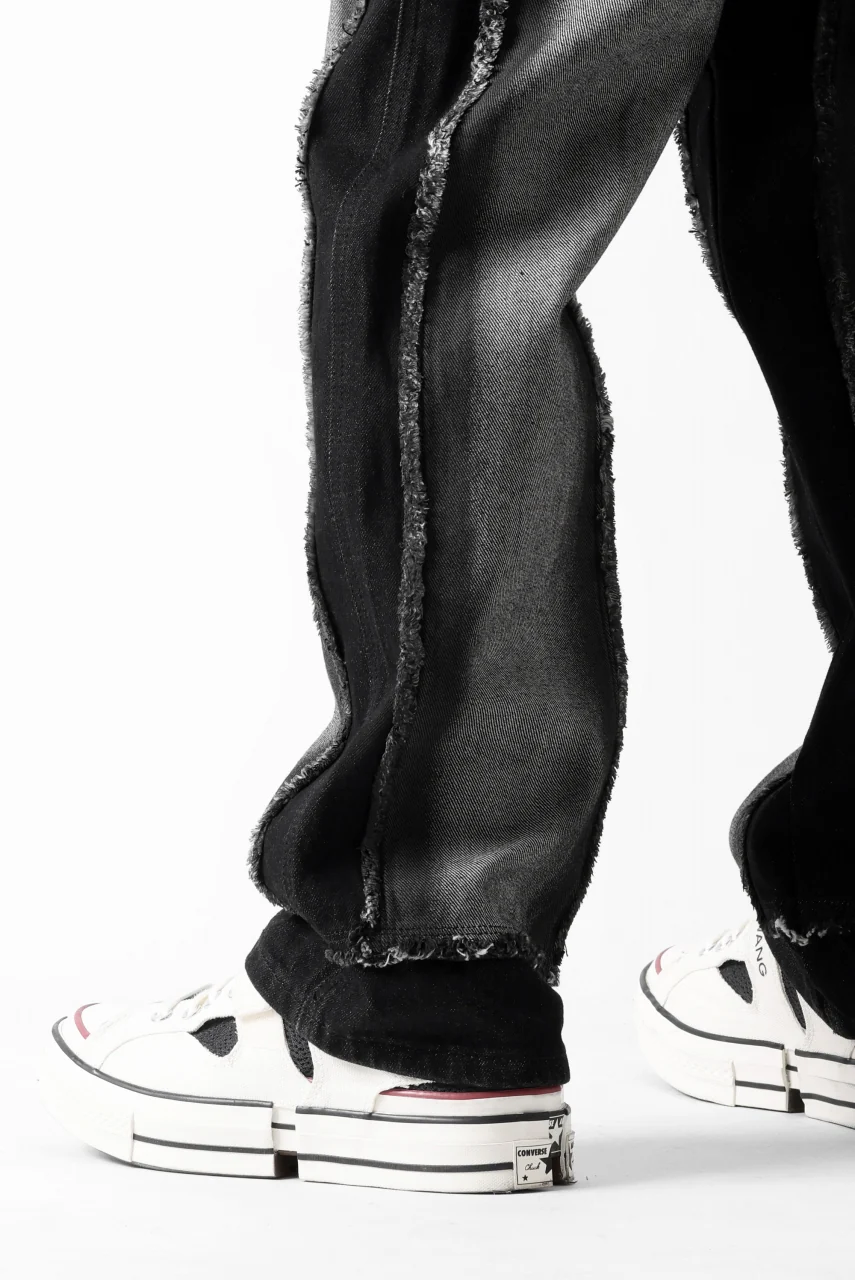 Feng Chen Wang RAW EDGE PATCHWORK TROUSERS (BLACK) - Image 67