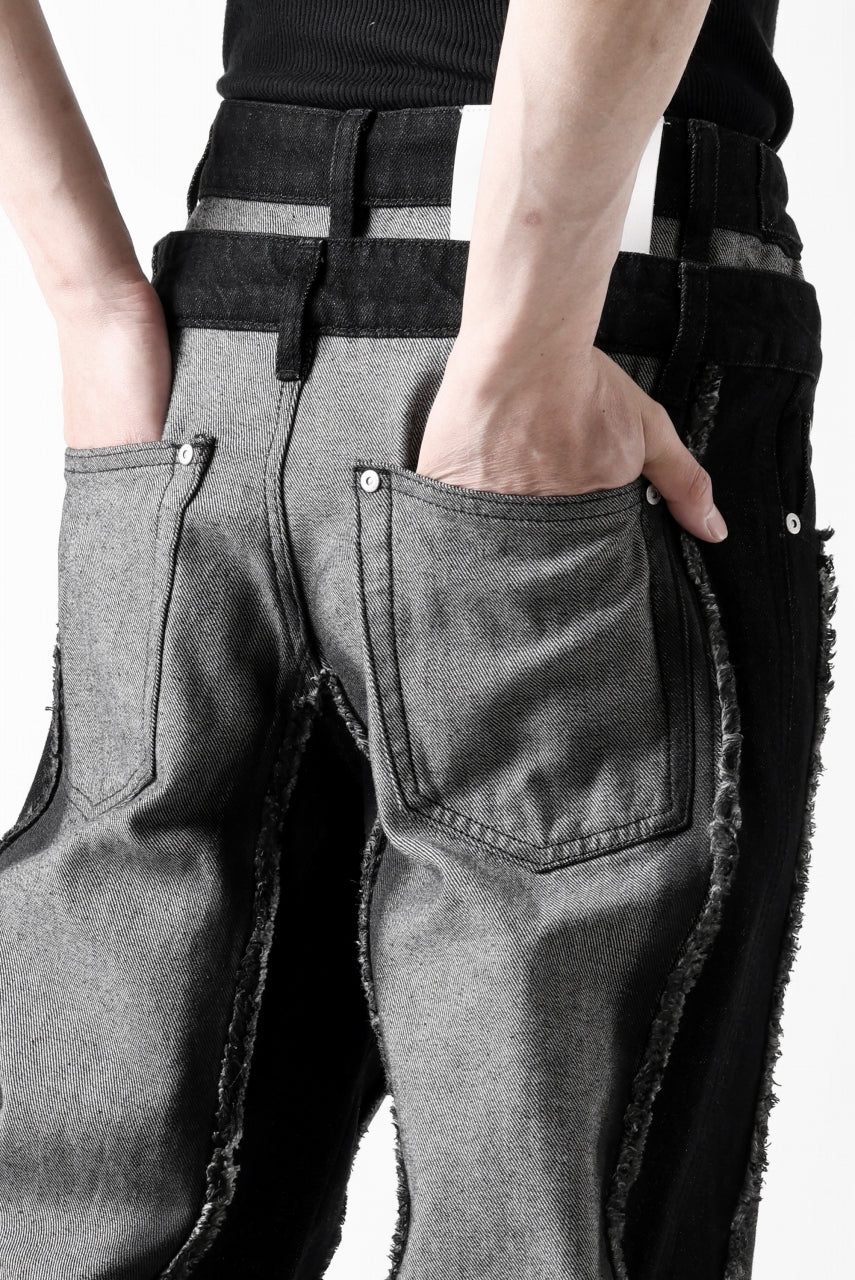 Feng Chen Wang RAW EDGE PATCHWORK TROUSERS (BLACK) - Image 72
