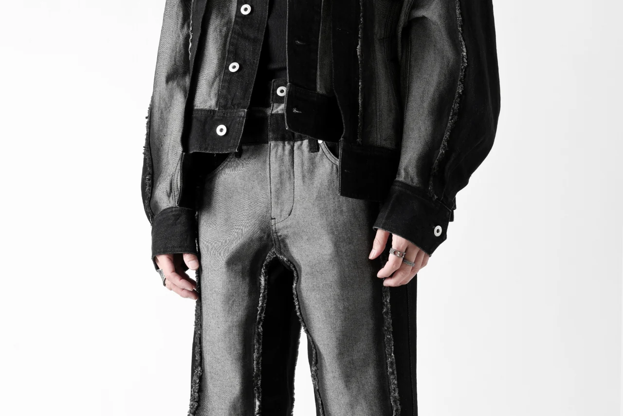 Feng Chen Wang RAW EDGE PATCHWORK TROUSERS (BLACK) - Image 73