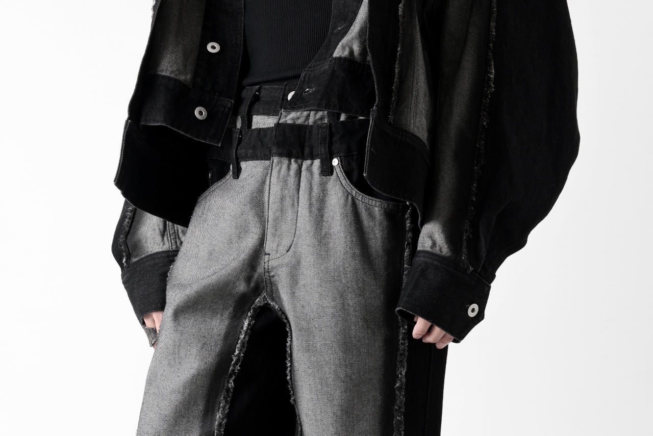 Feng Chen Wang RAW EDGE PATCHWORK TROUSERS (BLACK) - Image 75