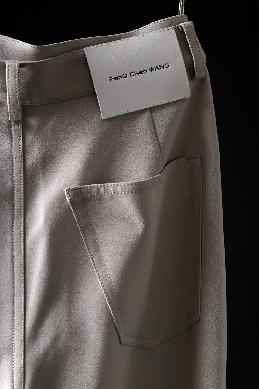 Feng Chen Wang TILTED WAISTBAND CARGO PANTS (GREY) - Image 12