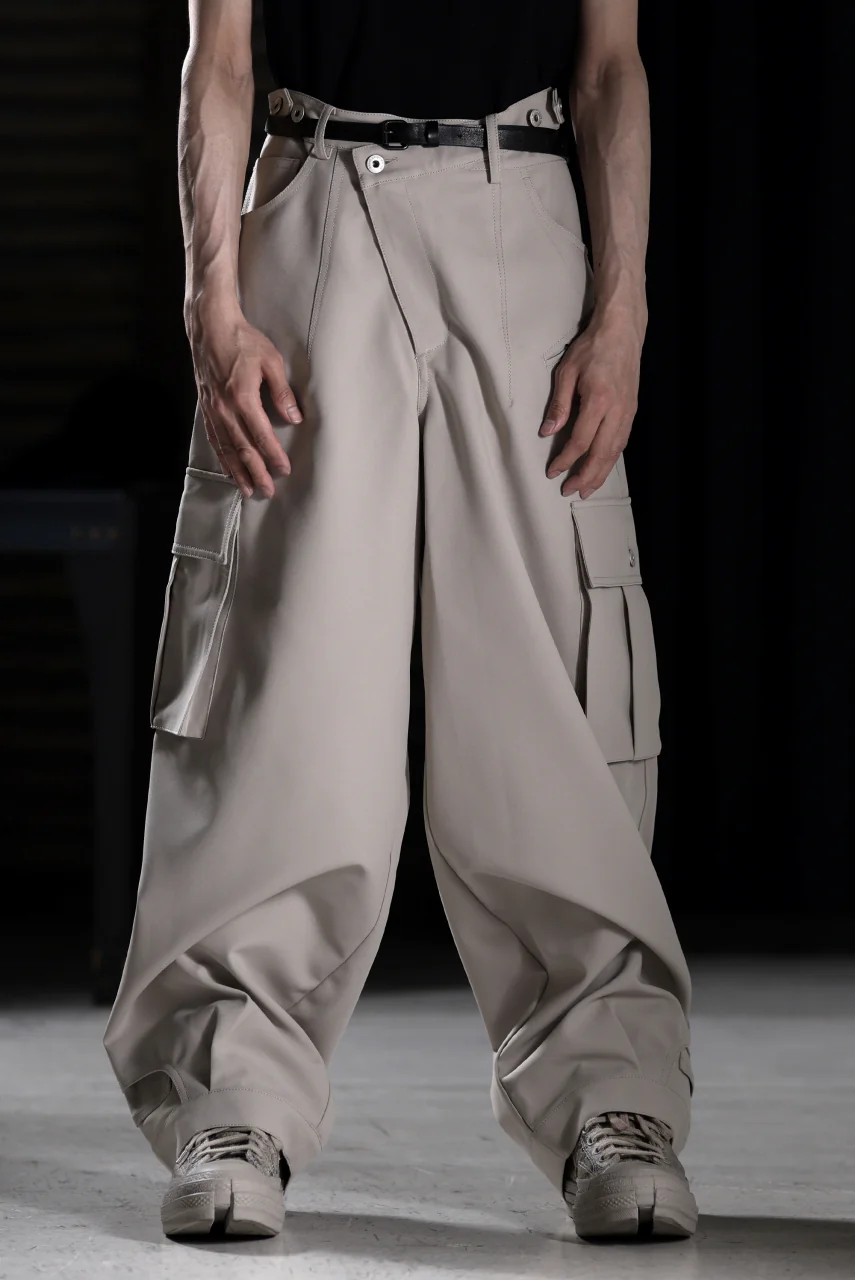Feng Chen Wang TILTED WAISTBAND CARGO PANTS (GREY) - Image 13