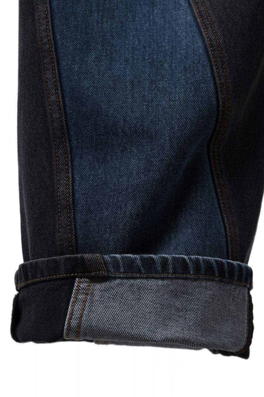Feng Chen Wang TILTED WASITBAND JEANS TROUSERS (BLACK/BLUE) - Image 15