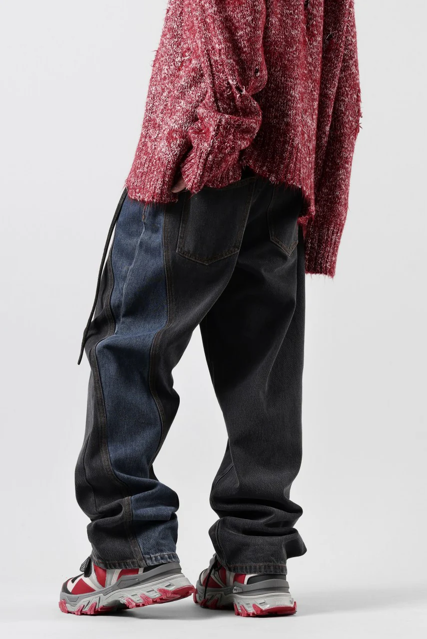 Feng Chen Wang TILTED WASITBAND JEANS TROUSERS (BLACK/BLUE) - Image 25