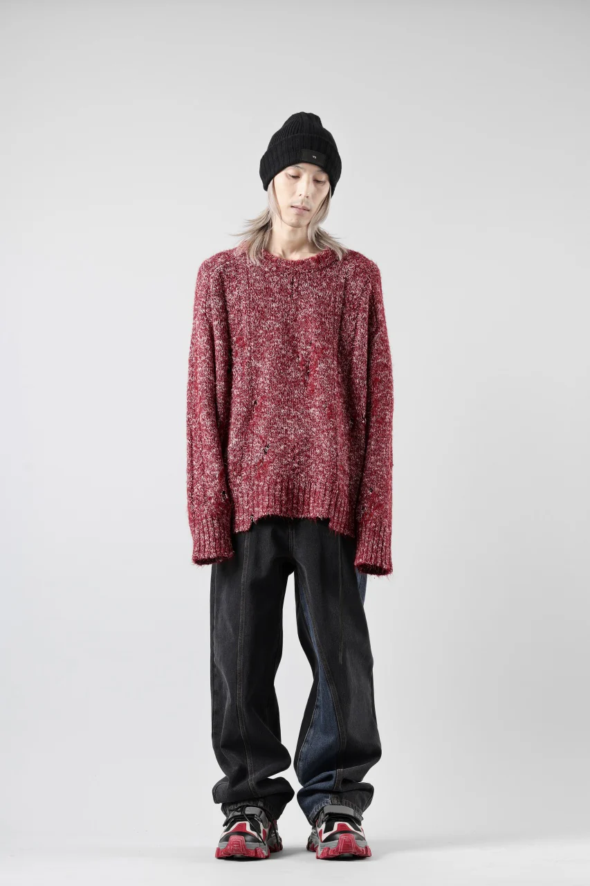 Feng Chen Wang TILTED WASITBAND JEANS TROUSERS (BLACK/BLUE) - Image 26