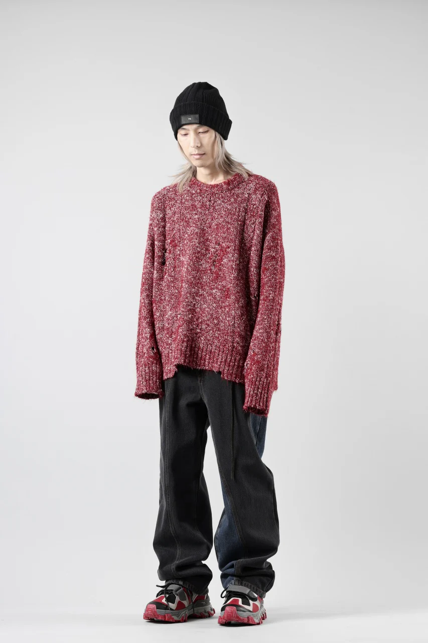 Feng Chen Wang TILTED WASITBAND JEANS TROUSERS (BLACK/BLUE) - Image 27