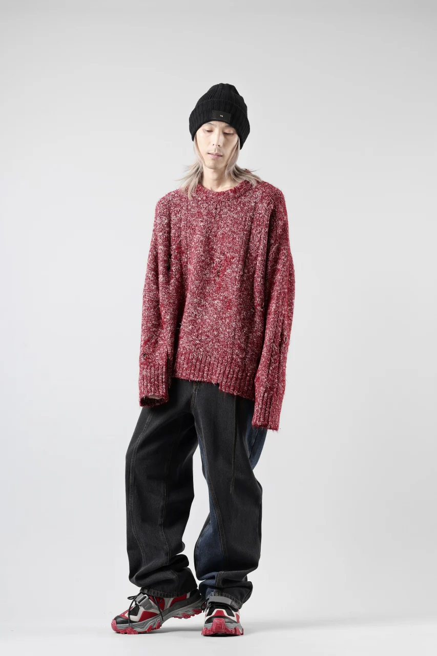 Feng Chen Wang TILTED WASITBAND JEANS TROUSERS (BLACK/BLUE) - Image 29
