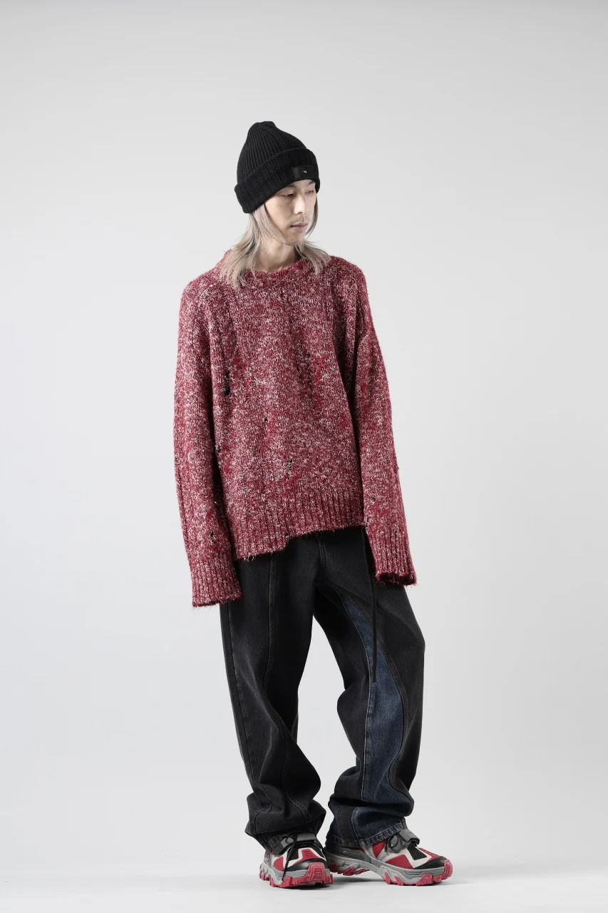 Feng Chen Wang TILTED WASITBAND JEANS TROUSERS (BLACK/BLUE) - Image 32