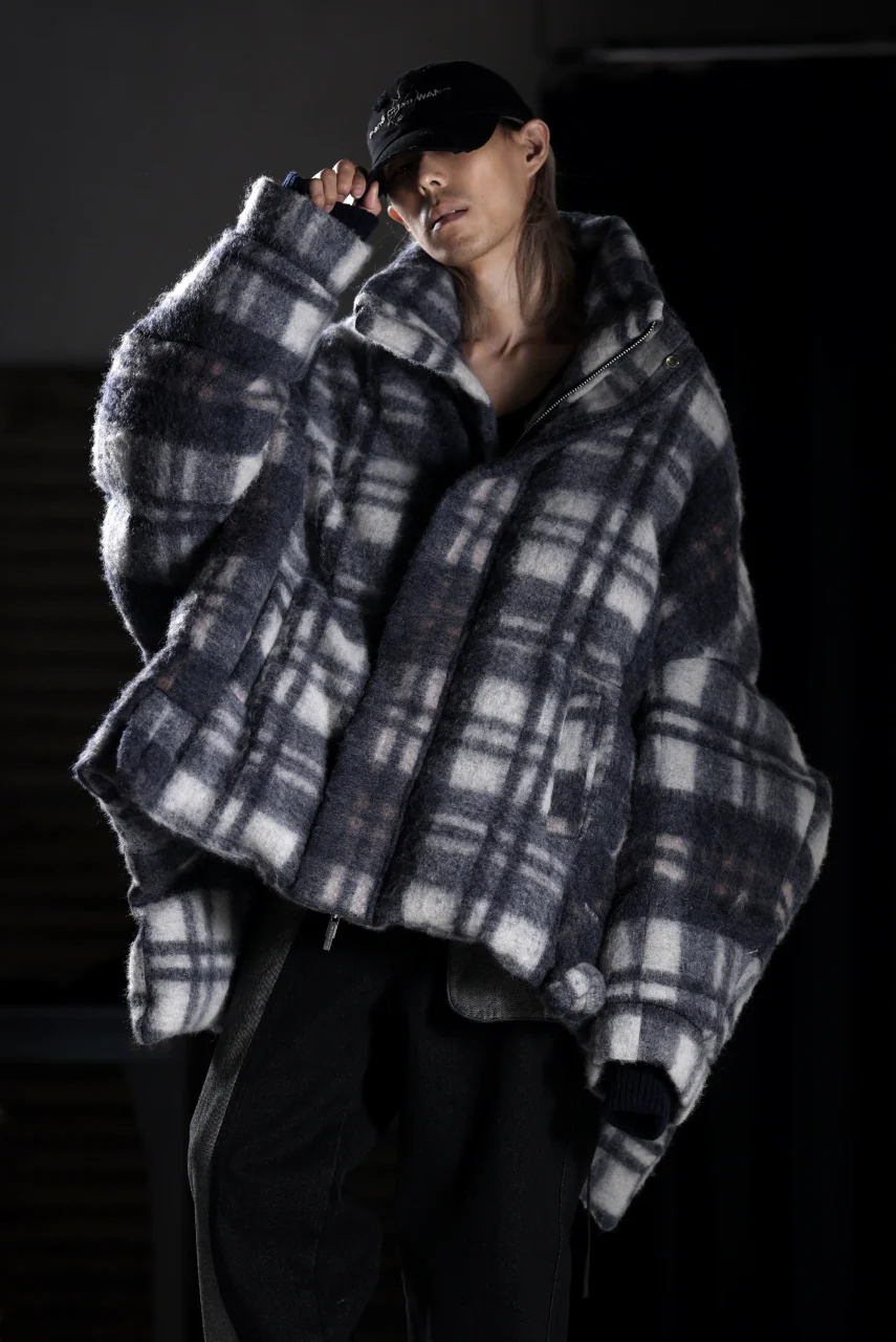 Feng Chen Wang UPSIDE DOWN JACKET IN CHECK PATTERN (NAVY) - Image 11