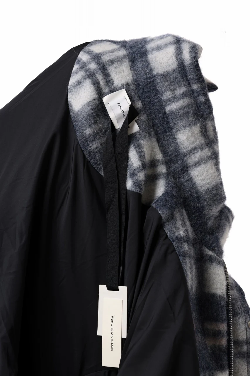Feng Chen Wang UPSIDE DOWN JACKET IN CHECK PATTERN (NAVY) - Image 20