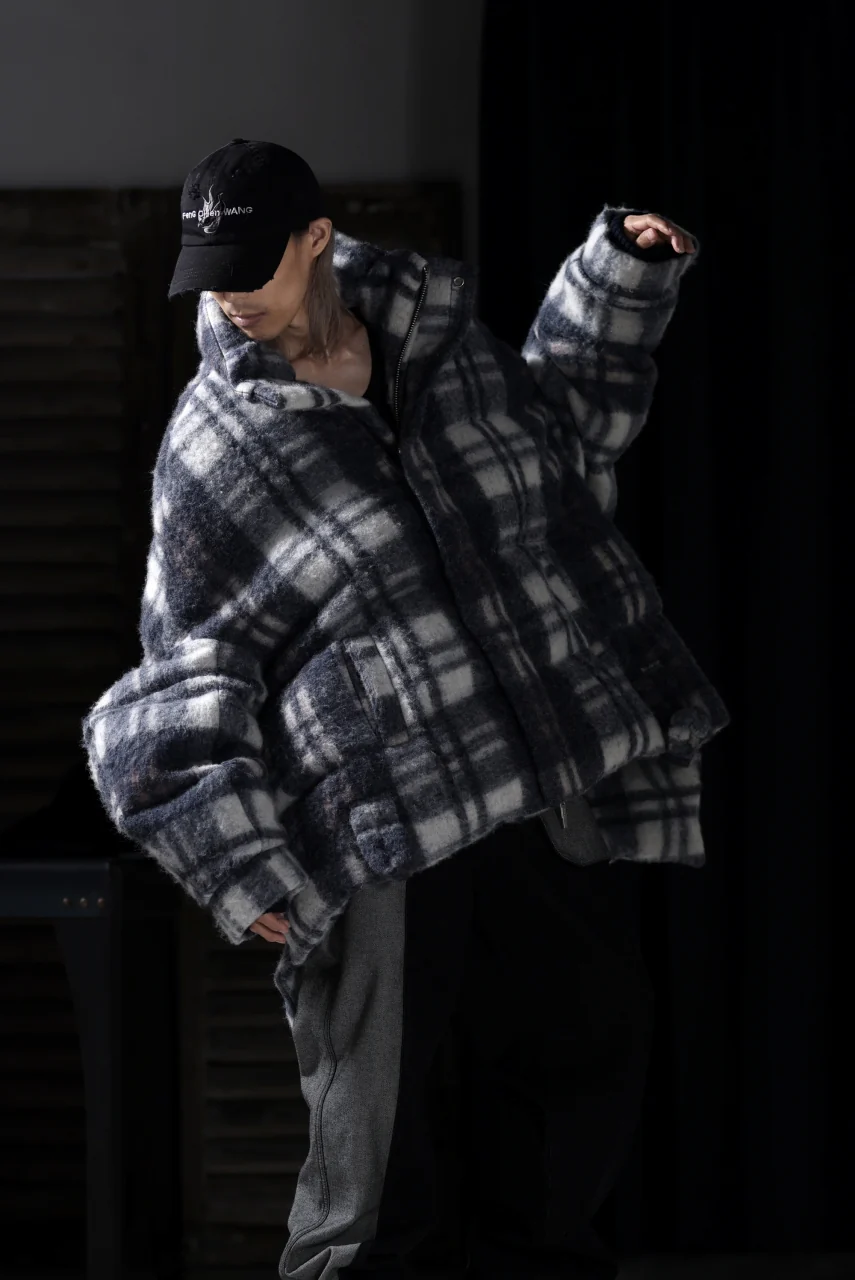 Feng Chen Wang UPSIDE DOWN JACKET IN CHECK PATTERN (NAVY) - Image 21