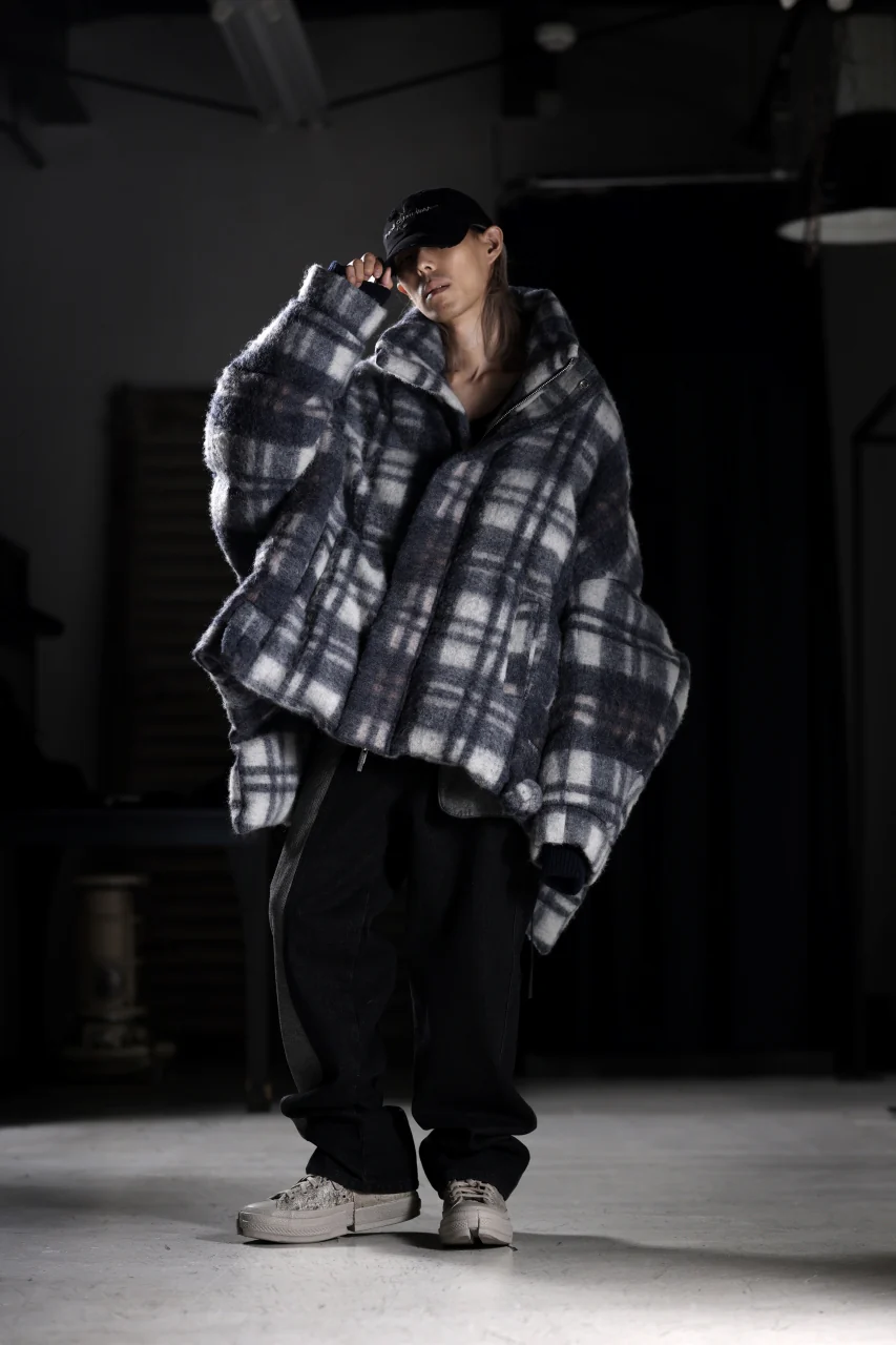 Feng Chen Wang UPSIDE DOWN JACKET IN CHECK PATTERN (NAVY) - Image 23