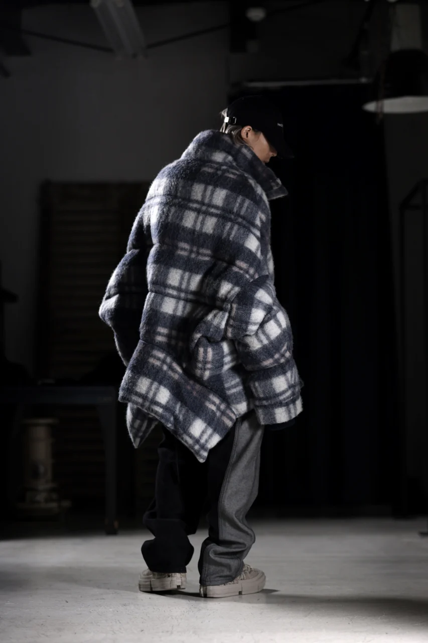Feng Chen Wang UPSIDE DOWN JACKET IN CHECK PATTERN (NAVY) - Image 24