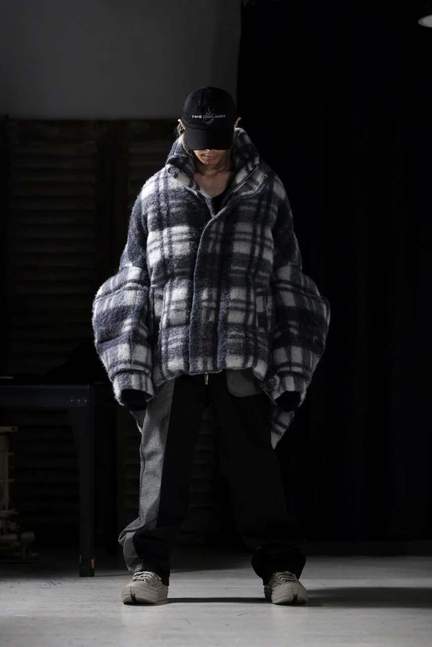 Feng Chen Wang UPSIDE DOWN JACKET IN CHECK PATTERN (NAVY) - Image 25