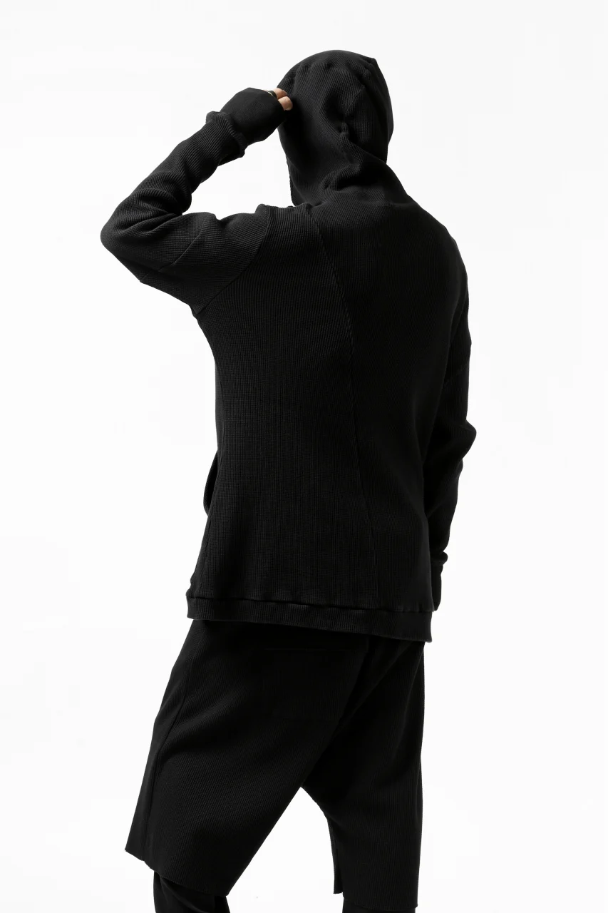 FIRST AID TO THE INJURED CURCULIO ZIP HOODIE / WAFFEL JERSEY (BLACK) - Image 18