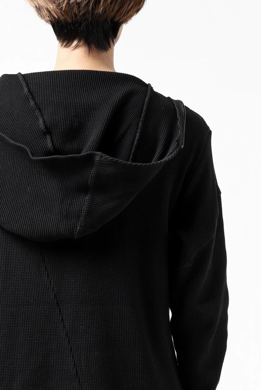 FIRST AID TO THE INJURED CURCULIO ZIP HOODIE / WAFFEL JERSEY (BLACK) - Image 29